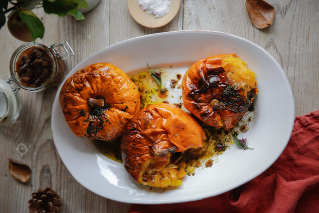 Complete Baked Heritage Squash with Garlic & Sage Butter 